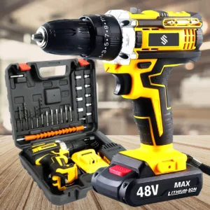 Parafusadeira Furadeira C/ 2 Baterias Maleta Kit Completo